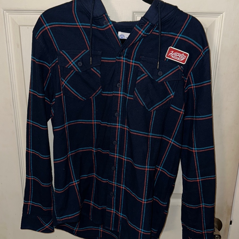 Hurley Hooded Flannel Plaid Jacket
